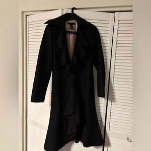 The Limited Brand A-Line Ruffle Wool Coat
